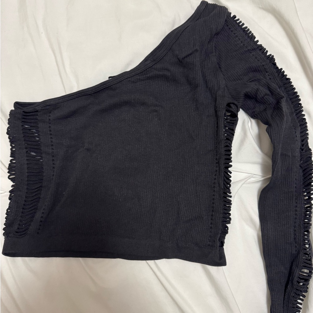 Zara Black One-Shoulder Top